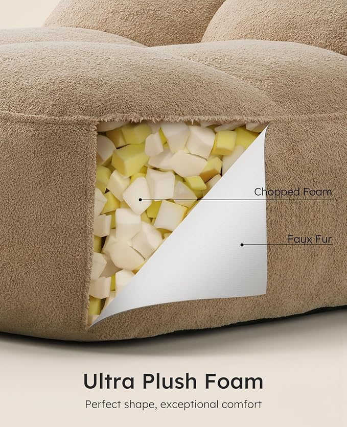 Relefree Goliath Bean Bag Chair for Adults,Cozy Bean Bag Reading Chair,Plush Memory Foam Filling,Oversized Comfy Chair for Living Room,Bedroom,Fireside for Reading,Gaming&Relaxation