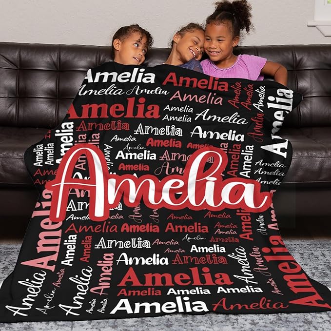 Dr.TOUGH Personalized Blanket for Adult Kids with Name Customized Blankets Personalized Throw Blanket for Christmas Birthday Gifts