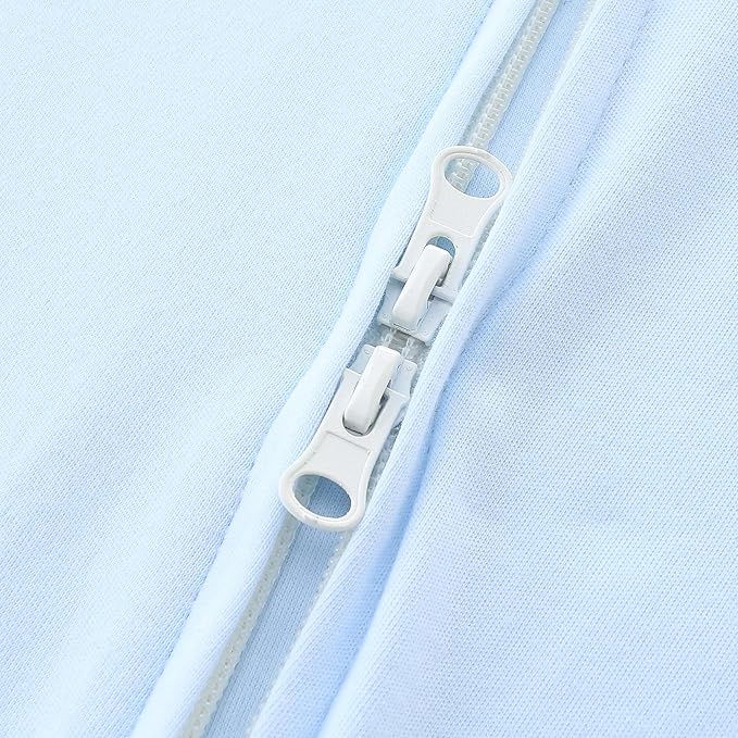 Baby Romper 100% Organic Cotton Pajamas One Piece Long Sleeve Zipper Footie Onesie for 0~12M Baby
