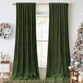 StangH Moss Green Curtains 100 inches Long Back Tab Thermal Insulated Room Darkening Drapes for Sliding Door Living Room Christmas Decoration for Bedroom, W52 x L100, 2 Panels