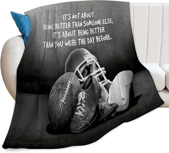 Sports Football Throw Blanket - Soft Warm Cozy Fleece for Boys Men Girls Women Kids Adults - Couch Sofa Bed 60"x50"