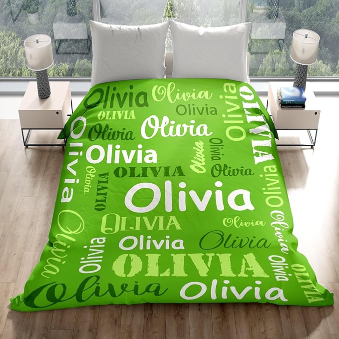 Gudina Personalized Name Blankets and Throws, Custom Blanket with Name, Personalized Christmas Blanket Gifts for Women Men