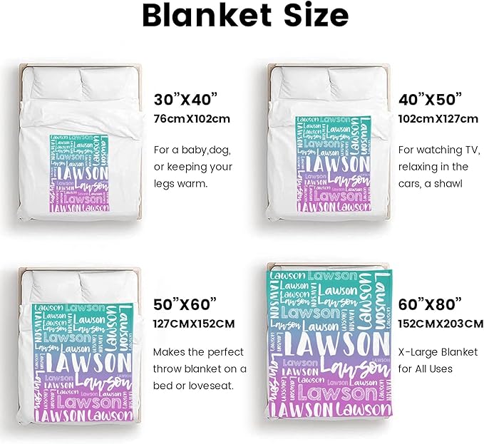 Dr.TOUGH Personalized Blankets with Name Customized Baby Blankets for Girls Boys Adults Monogrammed Blankets and Throws Christmas Birthday Mothers Valentines Day Gift (Z-Colorful 08, 50''×60'')