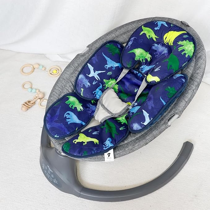 TANOFAR Car Seat Head Support Infant, Dinosaur Infant Car Seat Insert, 2-in-1 Reversible Baby Car Seat Head and Body Support, Soft Baby Car Seat Cushion for Newborn Boys