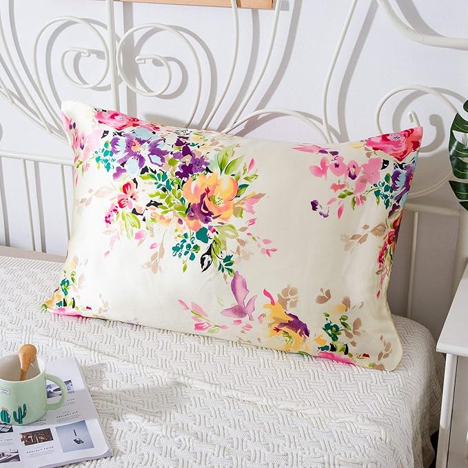 SLPBABY Silk Pillowcase for Hair and Skin with Hidden Zipper Print (Queen, Pattern5)