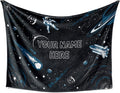 Personalized NASA Rocket Ship Kids Sleeping Blanket | Soft Warm Fleece Travel Blanket | Baby to Teen (Space V4, 50x60)