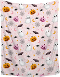 Ultra Soft Cute Ghost Blanket - Plush Cozy Pumpkin Blanket for Travel/Camping/Picnic - Funny Halloween Ghost Decor - 50"x60" - Teens/Travel Size