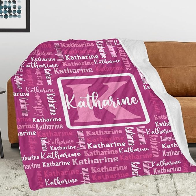 Dr.TOUGH Name Blanket Personalized Blanket for Adult Kids Flannel Customized Personalized Blankets and Throws