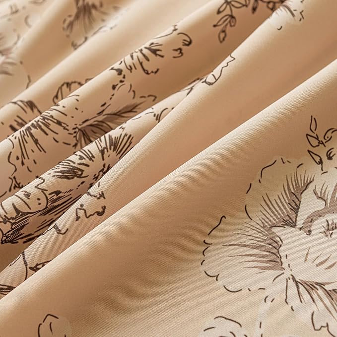 ENJOYBRIDAL Floral Curtains 84 Inches Long 2 Panels Living Room Farmhouse Drapes Bedroom Boho Semi Sheer Flower Window Curtain Panels Floor Length Cute Rod Pocket Botanical Pattern Window Treatments