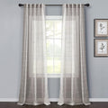 Lush Decor Farmhouse Textured Back Tab/Rod Pocket Sheer Window Curtain Panel Pair, 38"W x 84"L, Gray