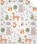 Thuswarm Cute Animals in The Woodland Flannel Blanket for Autumn Winter Gifts Warm Cozy Soft Funny Print Throw for Bed Couch Sofa 40”×30” XSmall for Pets