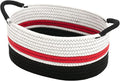 Yimi's Dream Cotton Rope Basket – Woven Gift Basket with Handles, Decorative Storage Basket for Christmas, Housewarming, Mother's Day, Shelf, Chest, Toys