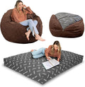 CordaRoy's Chenille Bean Bag-Convertible Bean Bag Chair-Machine-Washable Chenille Fabric Cover-for Basement,Living Room,Game Room,Dorm & More - Queen Size - Espresso | Made in The USA