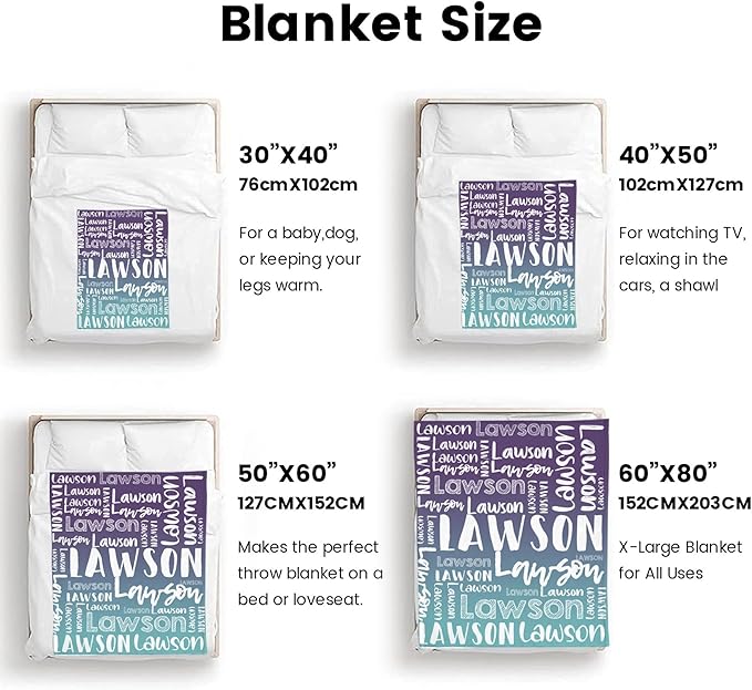 Dr.TOUGH Personalized Blankets with Name Customized Baby Blankets for Girls Boys Adults Monogrammed Blankets and Throws Christmas Birthday Mothers Valentines Day Gift (Z-Colorful 06, 50''×60'')