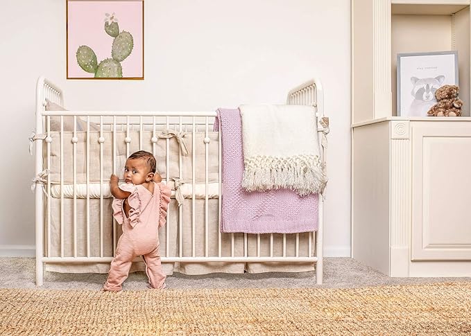 Crib Fitted Sheet by Pure Bamboo, Genuine 100% Organic Viscose Derived from Bamboo, Luxuriously Soft, Ultimate Cooling, Fits Standard Size Crib Mattress (Silver Pearl)