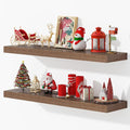 Dreamland 40 Inches Floating Shelves for Wall, 9.3" Deep Long Floating Shelves Set of 2, Large Display & Storage Shelf, Wall Shelf for Bathroom Bedroom Living Room Kitchen Office, Walnut