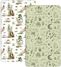 Crib Sheets for Boys and Girls, 2 Pack Fitted Baby Sheets for Standard Toddler Mattress 28" x 52", Soft Breathable Jersey Knit Baby Bedding (Bear Tracks)
