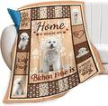 Bichon Frise Dog Print Blanket Best Dog Pet Animal Throw Blankets for Couch Sofa Stuff Decor Gifts Lightweight Soft Cozy Fleece Plush Warm Flannel Bedding for Lover Man Woman Teen Adults 50"x60"