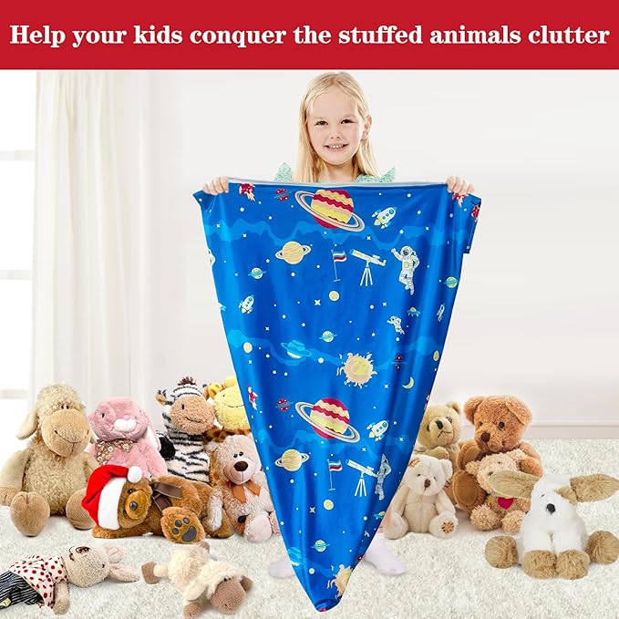 Jorbest Stuffed Animal Storage, Soccer Stuffed Animal Bean Bag Storage, Bean Bag Chair Cover for Kids, Luxury Velvet Stuffie Seat - Cover ONLY (200 L/52 Gal)