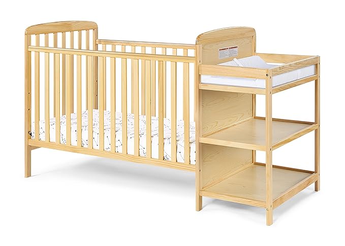 Suite Bebe Ramsey 3 in 1 Convertible Baby Crib and Changer in a Natural Finish