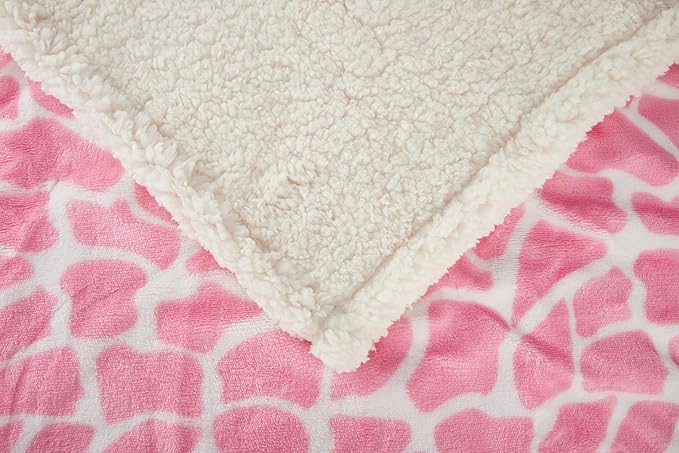 Flannel Baby Blanket Reversible Super Soft Blankets for Boys Girls Infant Newborn Sherpa Receiving Blankets for Crib Stroller Pink 30" x 40"