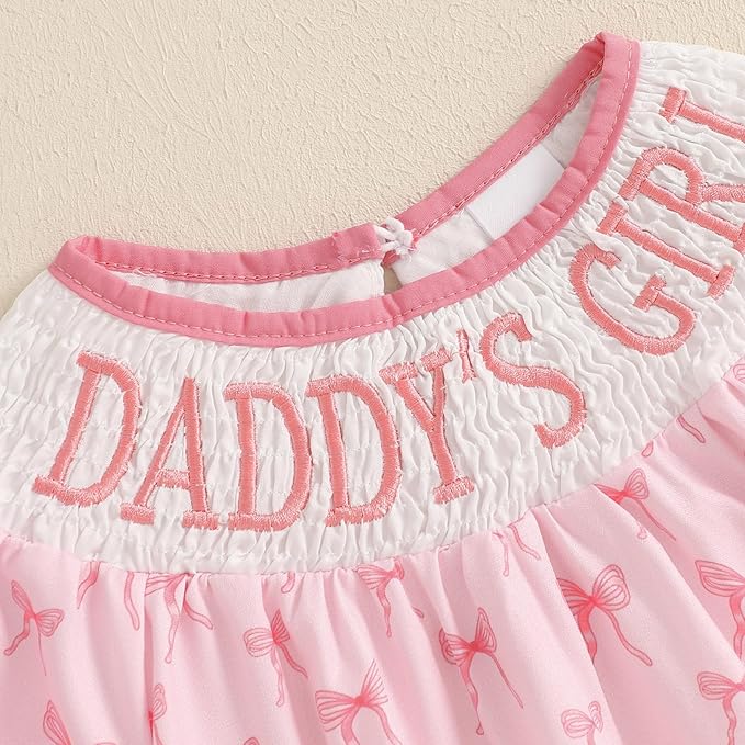 Newborn Baby Girl Romper Mamas Mini Bow Plaid Print Puff Sleeve Smocked Bubble Romper Jumpsuit Bodysuit Clothes