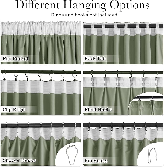 StangH Sage Green Velvet Curtains 84 inches 2 Panels - Thermal Insulated Light Blocking Privacy Drapes for Bedroom/Living Room/Dining Room/Home Office, W52 x L84