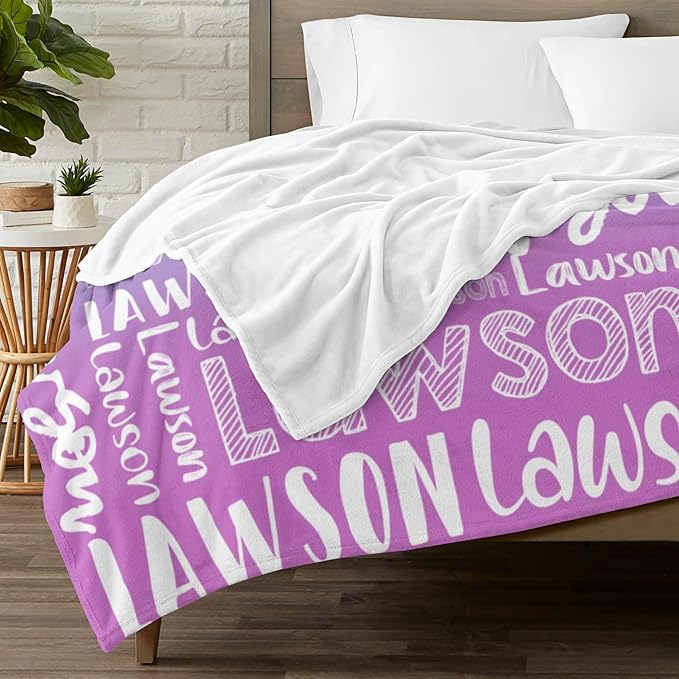 Dr.TOUGH Personalized Blankets with Name Customized Baby Blankets for Girls Boys Adults Monogrammed Blankets and Throws Christmas Birthday Mothers Valentines Day Gift (Z-Colorful 08, 30''×40'')
