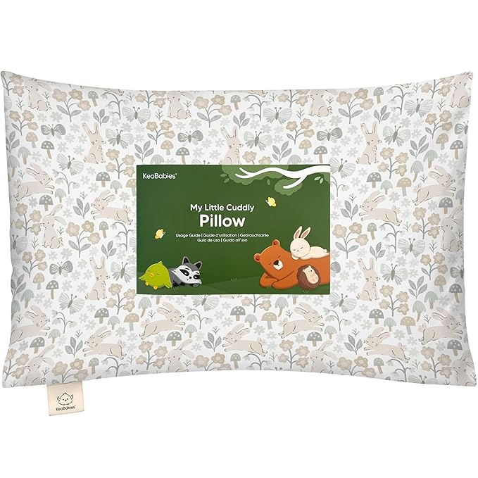 Toddler Pillow with Pillowcase - 13x18 My Little Cuddly Pillow, Viscose Derived From Bamboo Nursery Toddler Pillows for Sleeping,Kids Pillow, Small Travel Pillows, Mini Toddler Bed Pillow (Prairie)