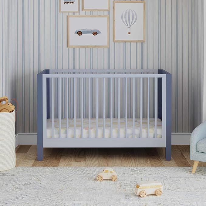 Carter's by DaVinci Marisol 4-in-1 Convertible Crib in Cove Blue/Powder Blue, GREENGUARD Gold Certified