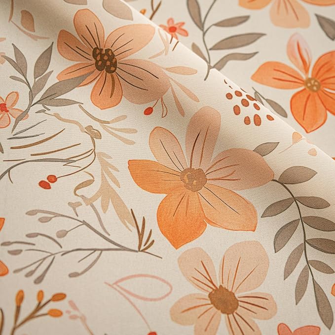 ENJOYBRIDAL Floral 84 Inch Curtains for Bedroom Living Room Drapes 2 Panel Sets Semi Sheer Farmhouse Patterned Window Curtain Panels Floor Length Cute Boho Rod Pocket Cottagecore Window Treatments