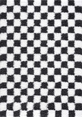 BoutiqueRugs Atira Black and White Modern Checkered Shag - High Pile Fluffy Shaggy Carpet -Kids Room, Nursery, Living Room, Bedroom, Playroom - White, Black - 7'10" X 10'3" (8x10)