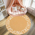 ABC Alphabet Round Rug,2.6ft Ultra Soft Fluffy Round ABC Rug Washable Non-Slip Baby Crawling Mat for Classroom Nursery Room Kids Room Decor