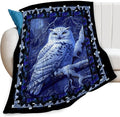 Owl Night Throw Blanket Owls Moon Print Blankets Gifts for Couch Sofa Bed Stuff Decor Soft Cozy Fleece Plush Flannel Bedding for Lover Men Women Adults 40"x50"