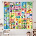 Colorful ABC Classroom Nursery Curtains Kids Alphabet Learning Baby Boys Girls Curtain with Rod Pocket for Children Toddler Playroom Home Drapes Window Treatments 2 Panels Set 72" W X 63" L