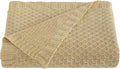 NTBAY Cable Knit Cooling Toddler Blanket, Soft and Breathable Baby Blanket 30x40 Inches Made from Rayon Derived from Bamboo for Crib, Stroller, Nursery, Khaki