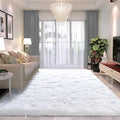 White Area Rugs 9x12 Living Room - Super Soft Fluffy Rug Non Slip Large 9 by 12 Area Rug for Bedroom Washable