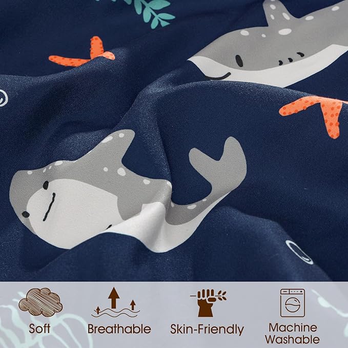 PHF 3 Pack Soft Bassinet Sheets, Shark Breathable Comfy Cradle Sheets for Baby Boys Girls Neutral, No Slip Universal Fit for Most Cradle and Bassinet Mattress, Shark