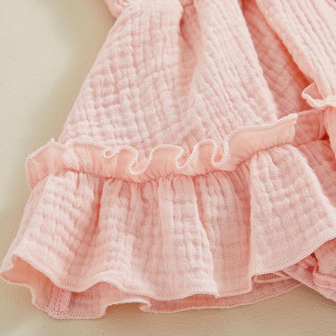 Newborn Baby Girl Bodysuit Sleeveless Halter Frill Romper One-piece Jumpsuit with Headband Summer Clothes Set