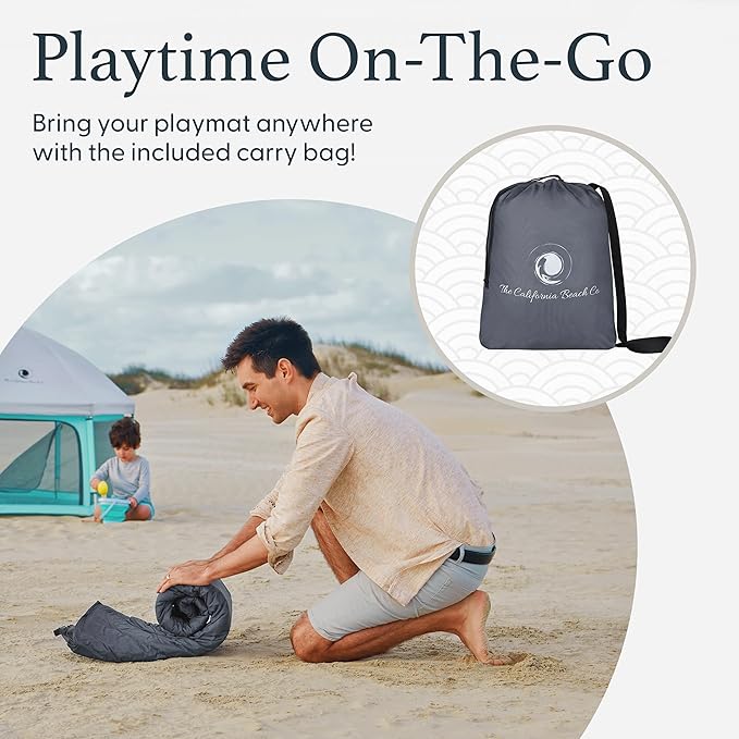 Baby Playmat for The Pop 'N Go Baby Playpen - 1.3" Thick Self-Inflating Playmat for Placement Underneath Pop 'N Go Playpen or for Standalone Usage - Soft and Comfy Portable Pad w/Travel Bag