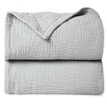 lulumoon Muslin Baby Blanket Quilt - Crib Blanket for Toddlers 47"× 47" Silver Grey