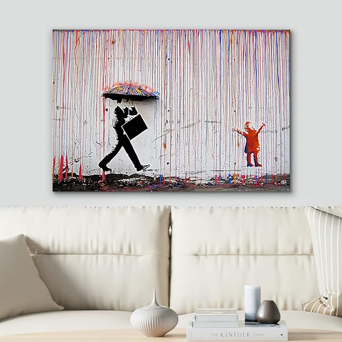 SIGNWIN Canvas Wall Art Banksy Canvas Prints Home Artwork Decoration for Living Room,Bedroom - 12x18 inches