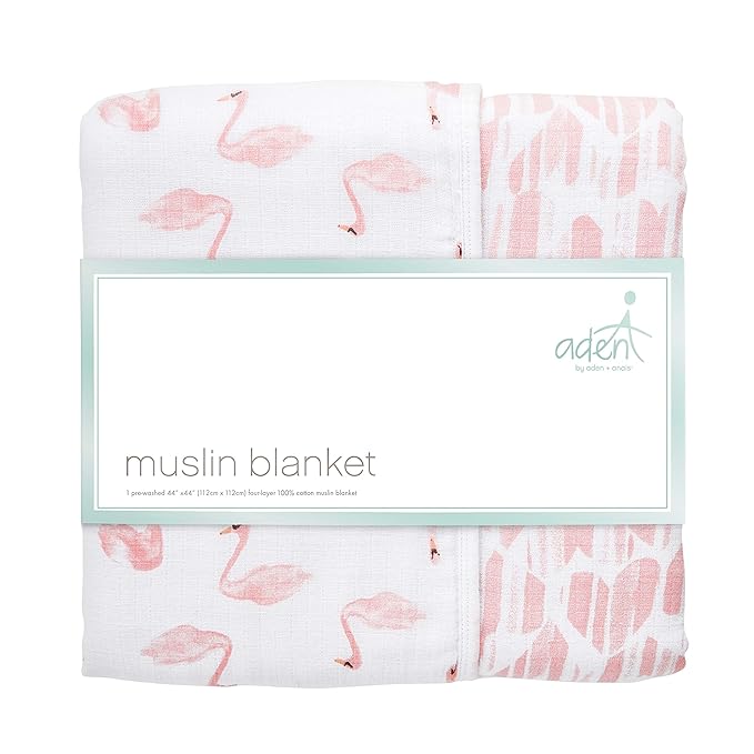 aden + anais Essentials Dream Blanket, Muslin Baby Blankets for Girls & Boys, Ideal Lightweight Newborn Nursery & Crib Blanket, Unisex Toddler & Infant Bedding, Shower & Registry Gift, Swans