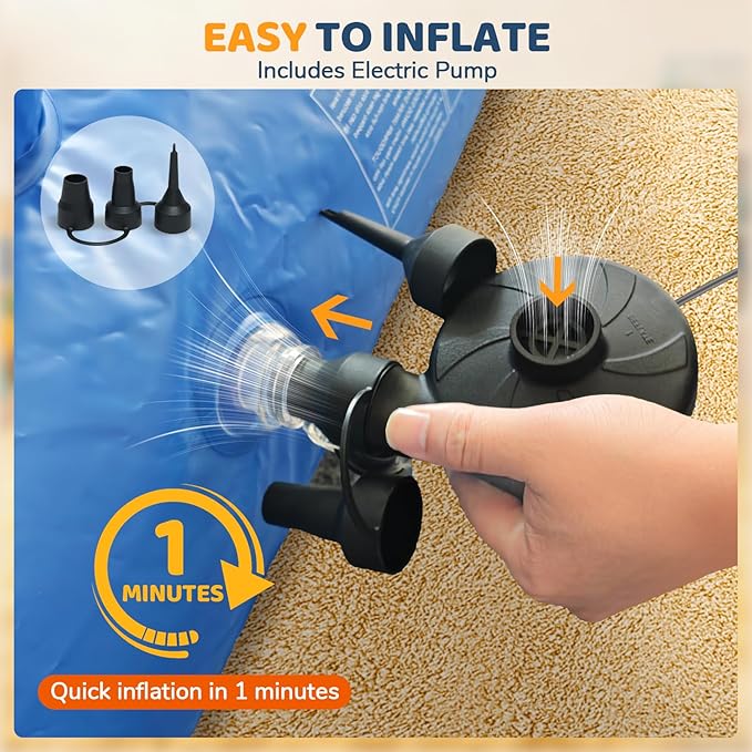 Inflatable Toddler Travel Bed - Kids Air Mattress with Car Design,Toddler Blow Up Mattress for Baby Camping, Travel, Hotel, Grandma's Sleepovers or Home Use, Includes Electric Pump