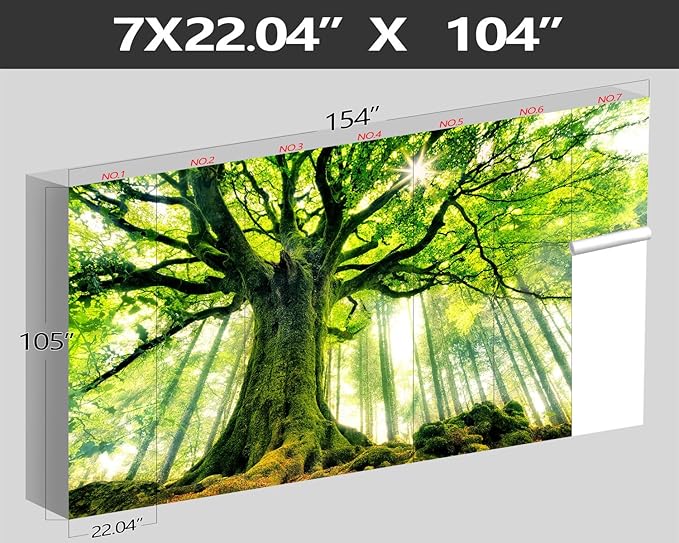 XMPMBM-Green Forest backsplash Large Decorative Wallpaper Large Tree Bedroom Bathroom Wall Mural- W 154" X H 105"（112 Square Foot）