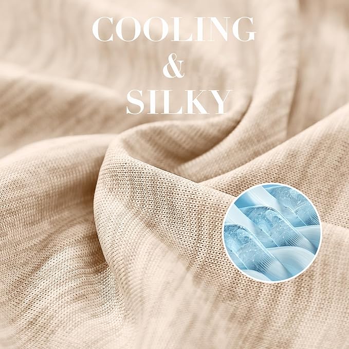 Cooling Blanket Keep Cool in Hot Summer, 51 X 67in Twin or Baby Size Blanket for Adults,Children, Babies Japanese Q-Max >0.5 Technology Arc-Chill Cooling Fiber, Breathable Comfortable All-Season-Beige