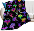 Colorful Mushroom Blanket - Soft, Warm & Cozy Fleece for Girls, Women, Kids & Adults - 60"x50"