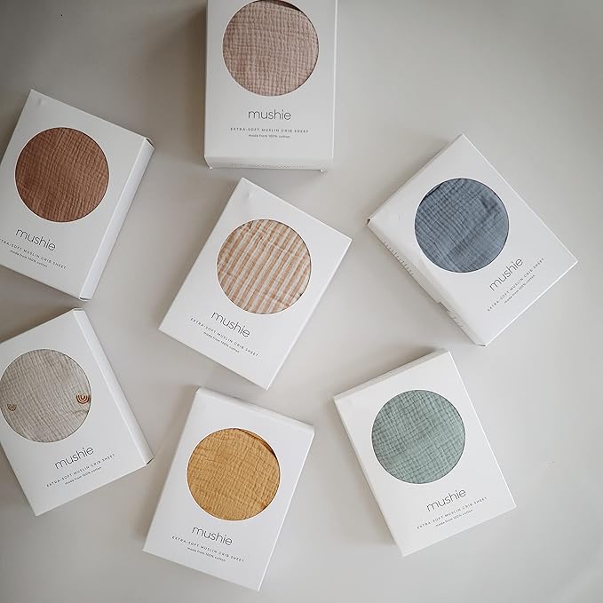 mushie Extra Soft Muslin Fitted Crib Sheet | 192 Thread Count | 28"x 52" (Blush)