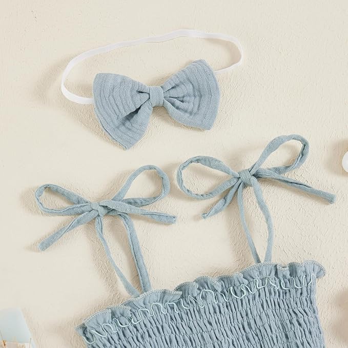 Meihuida Newborn Baby Girl Sleeveless Rompers Summer Clothes Cotton Bodysuit with Headband
