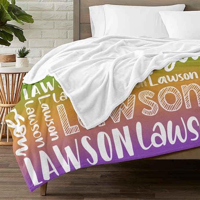 Dr.TOUGH Personalized Blankets with Name Customized Baby Blankets for Girls Boys Adults Monogrammed Blankets and Throws Christmas Birthday Mothers Valentines Day Gift (Z-Colorful 05, 40''×50'')